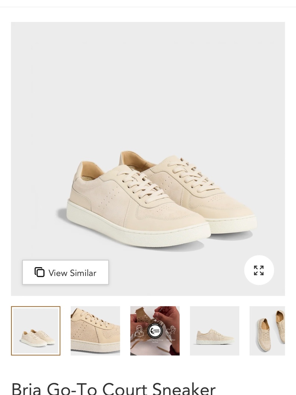 Nisolo Bria Go-To Court Sneaker Bone NWT